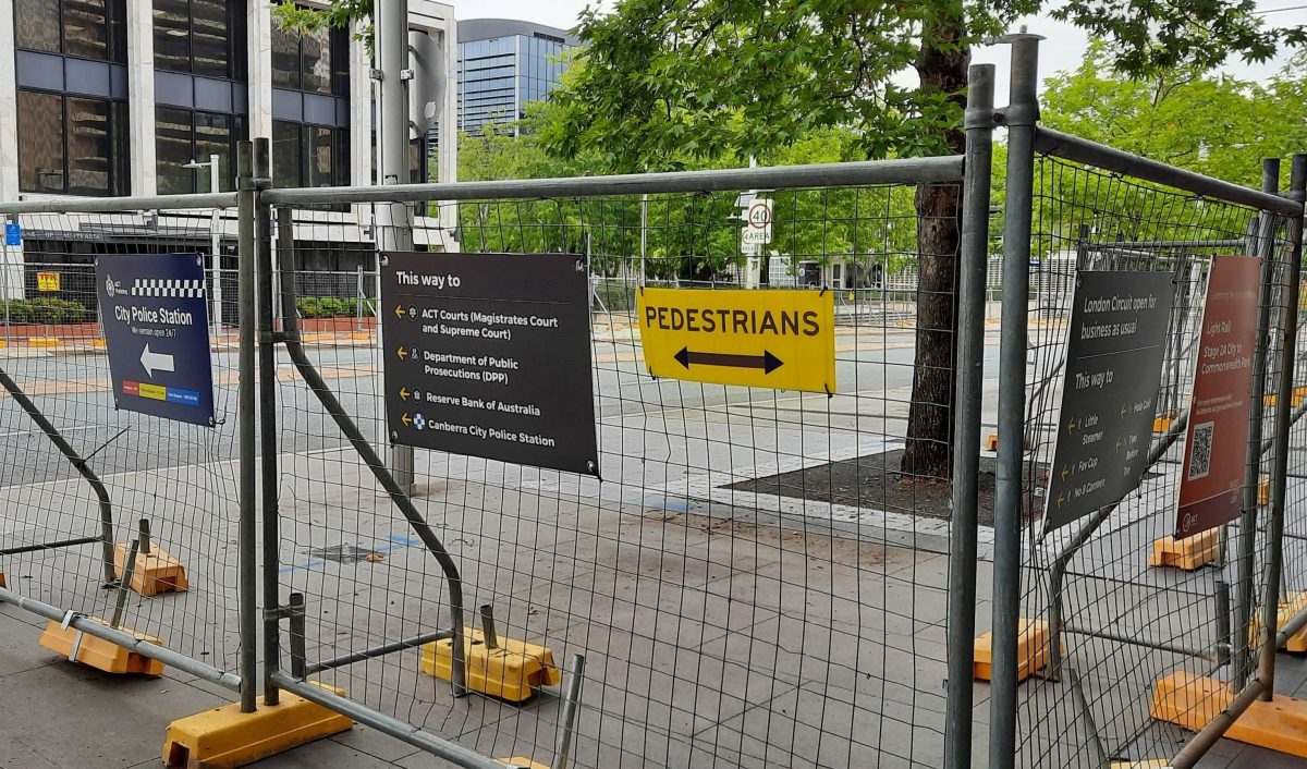 light rail construction signs