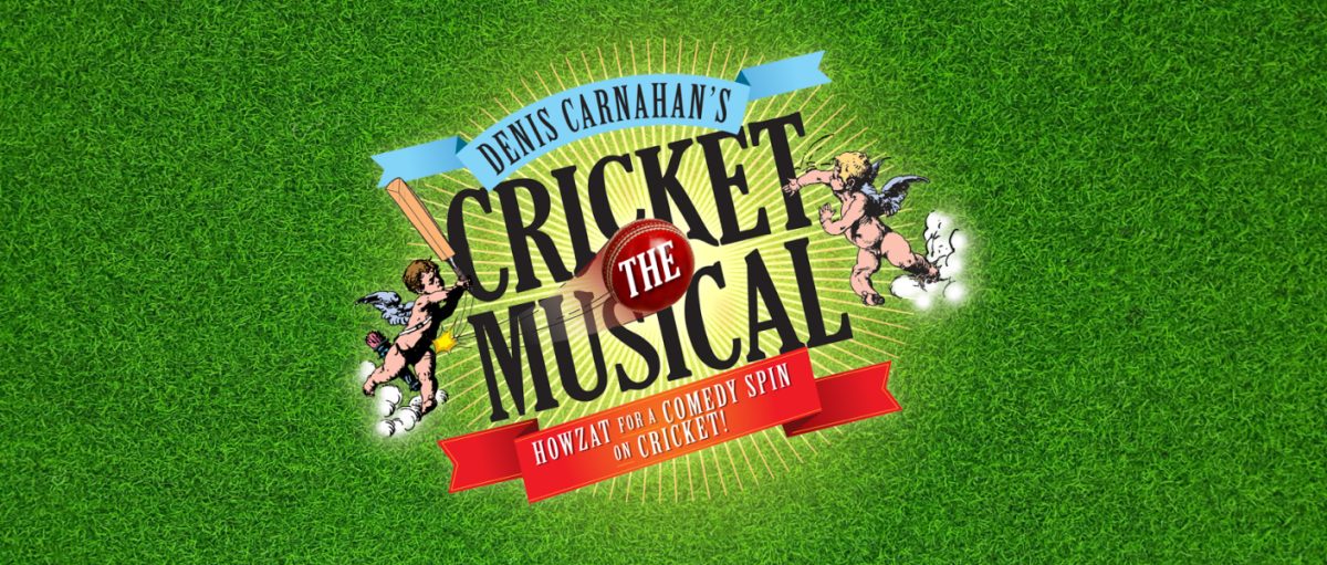 banner for the cricket the musical event 