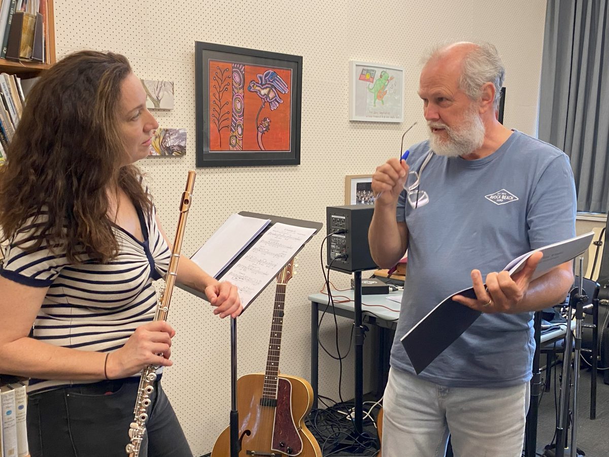 Canberra flautist Sally Walker and composer Chris Sainsbury 