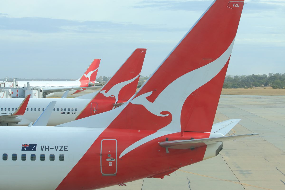parked Qantas planes