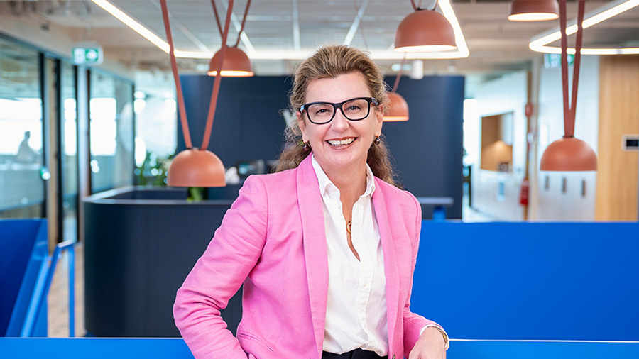 smiling woman in an office