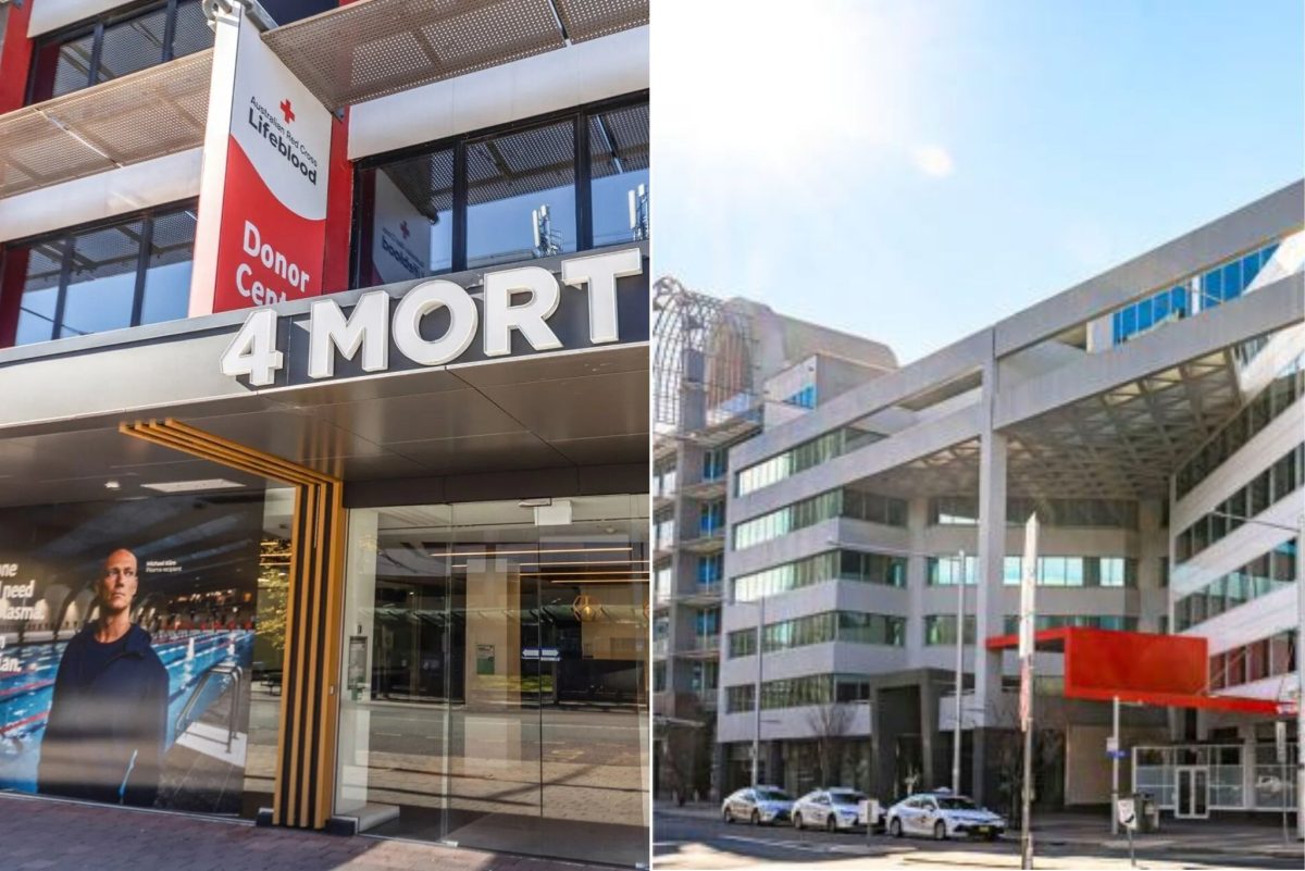 Two images compiled together: exterior of 4 Mort Street and 10-12 Mort Street.