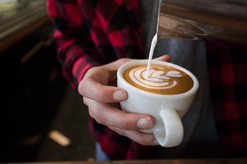 Pouring coffee