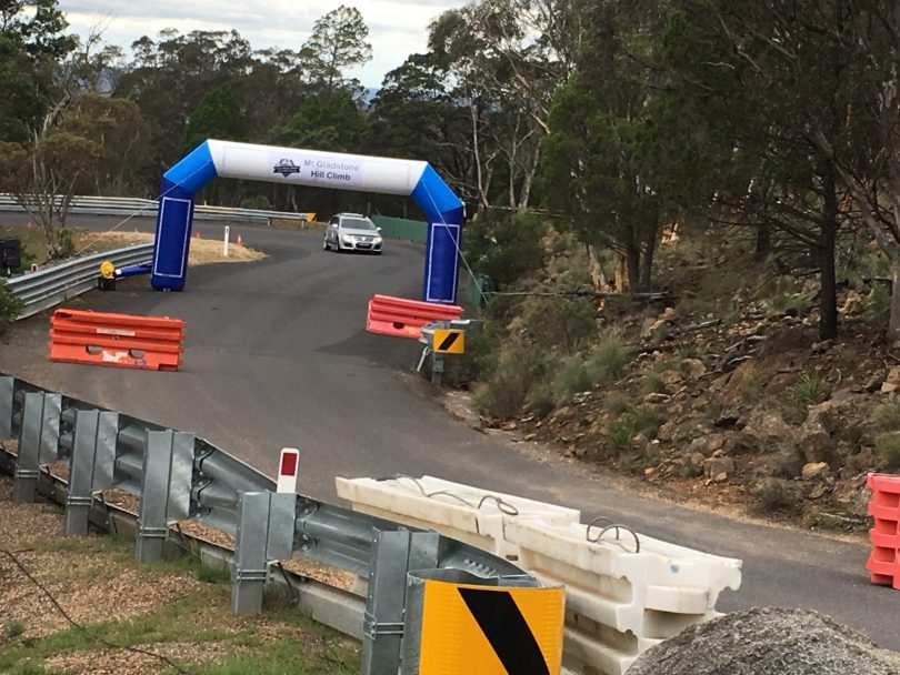 Ben Hastings in his VW Passatt R36 approaches finish line. Photo: Supplied.