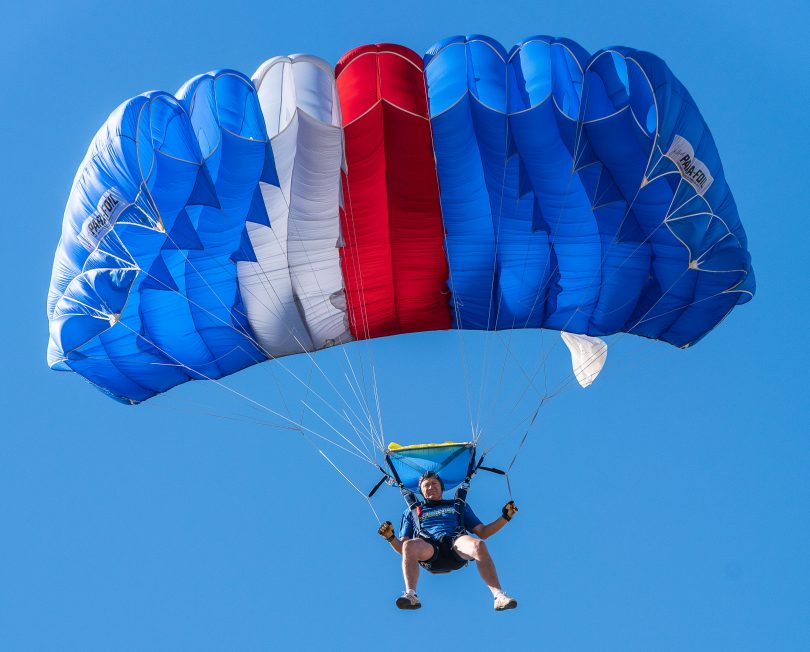 Andy Muholland, at Australian and New Zealand National Skydiving Championships, Moruya. Photo: Supplied.