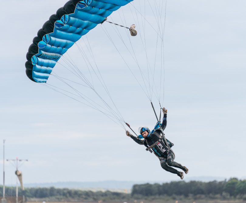 Kyle Chick, at Australian and New Zealand National Skydiving Championships, Moruya. Photo: Supplied.