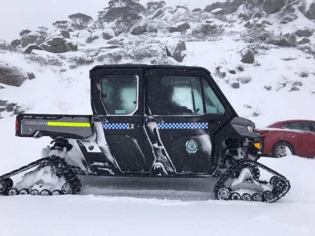 The new over snow vehicle used by Jindabyne Police. Photo: Monaro Poilce District Facebook page.