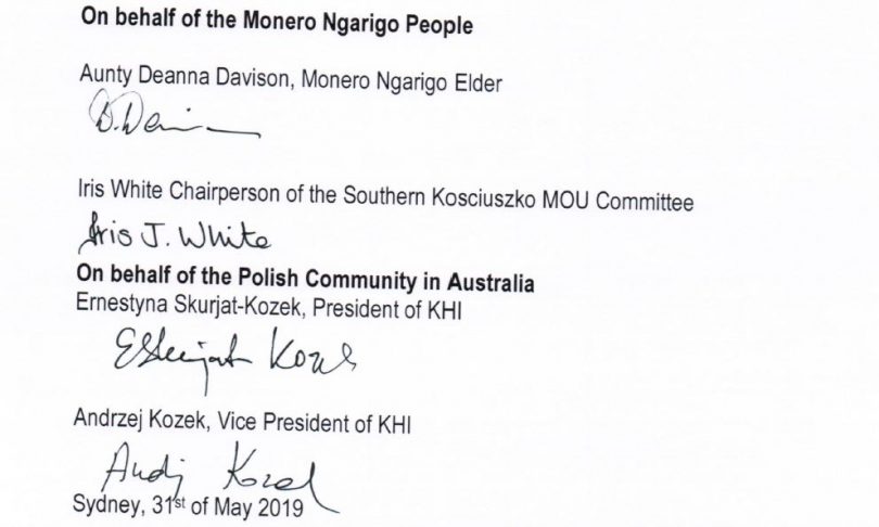 Signatures in the joint statement supplied to Region Media.