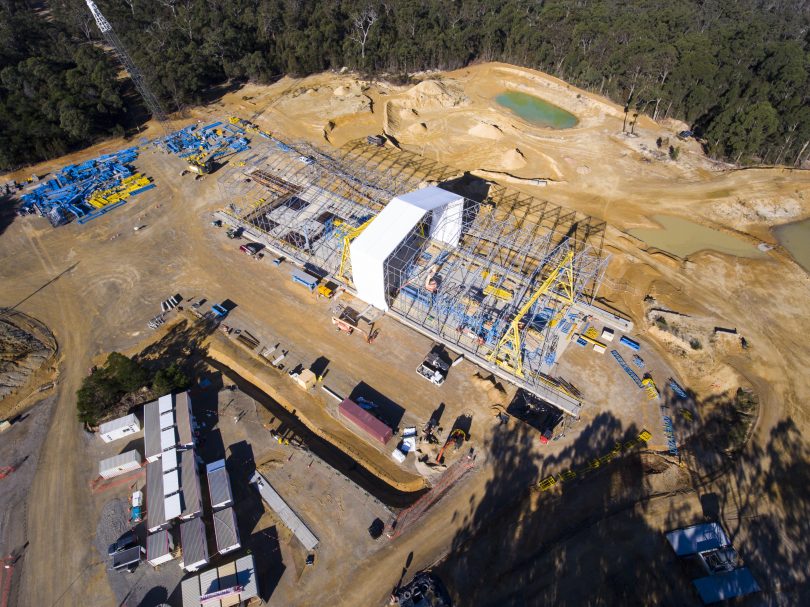 The precast facility near Mogo during construction. Photo: supplied. 