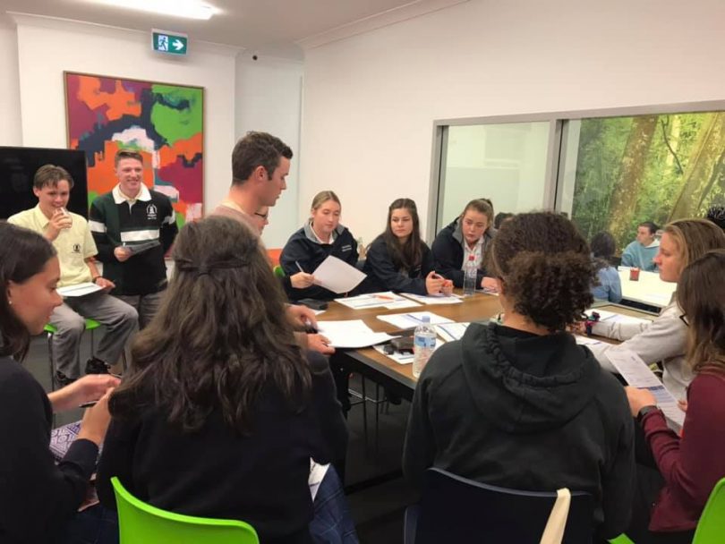 Goulburn highschoolers in action at CUC Goulburn. Photo: CUC Favebook.