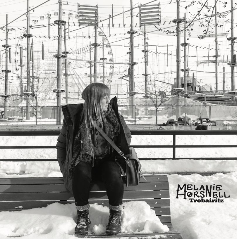 The cover photo of Melanie Horsnell's new album, Trobairitz, taken while in Montreal for the International Folk Alliance earlier this year. Photo: Supplied. 