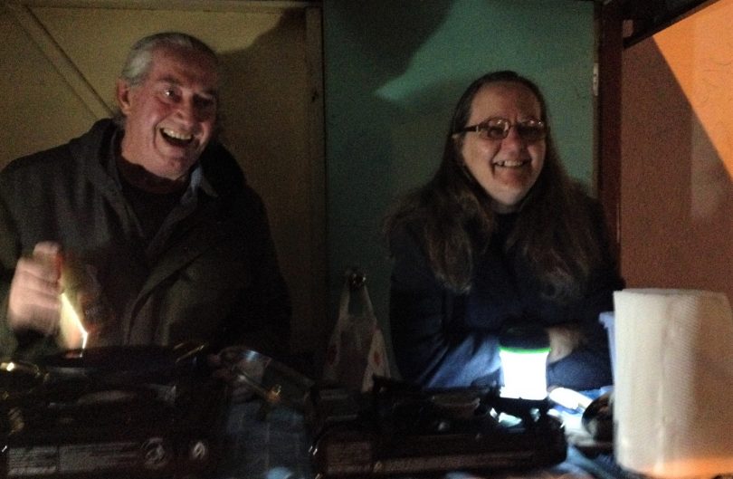 Greg and Carol Gillen at the Soup Ute are always up for a chat. Photo: Elka Wood. 