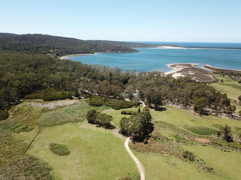 Many Swans is situated on the shore of Wallagoot Lake. Photo: Supplied. 