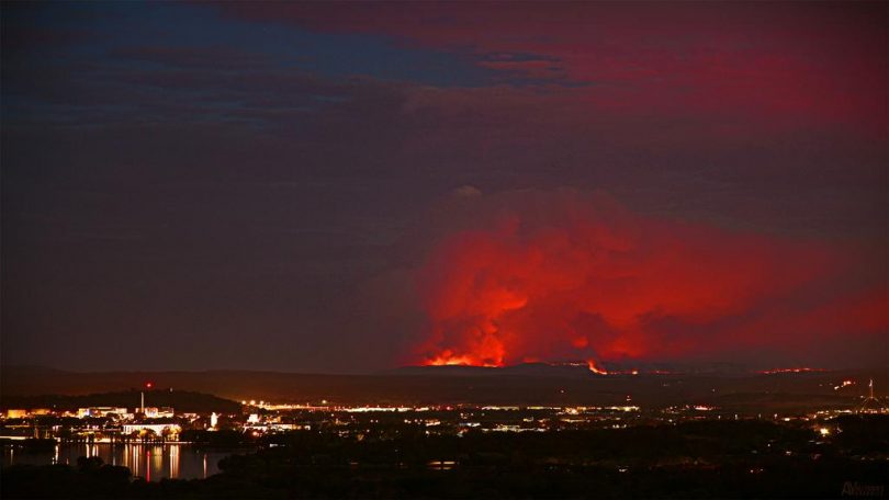 bushfire at night