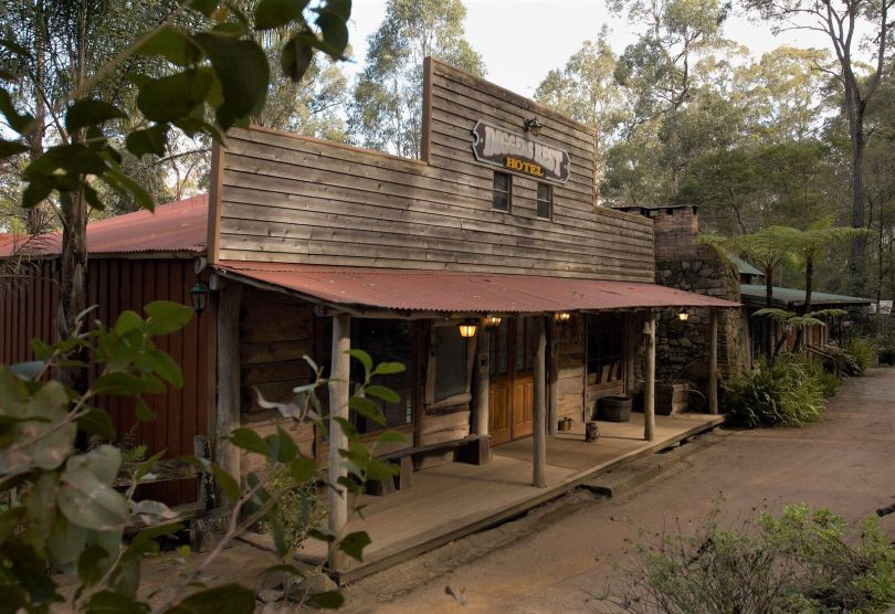 The replica 1800's gold colony town, theme park and accommodation are one of only five tourism zoned properties in the Eurobodalla. Photo: Supplied. 