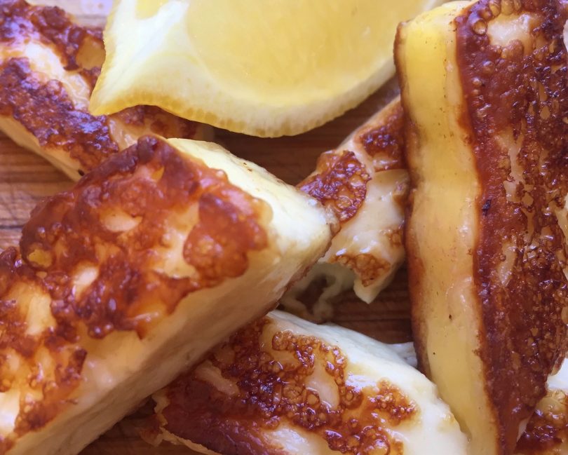 The proud moment, frying and eating your very own haloumi.