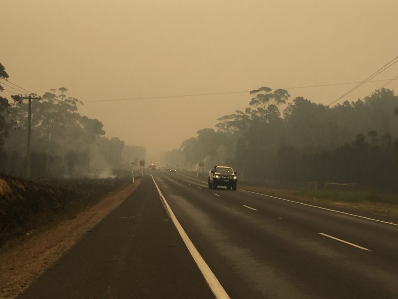 Driving south towards Moruya on New Year's Day