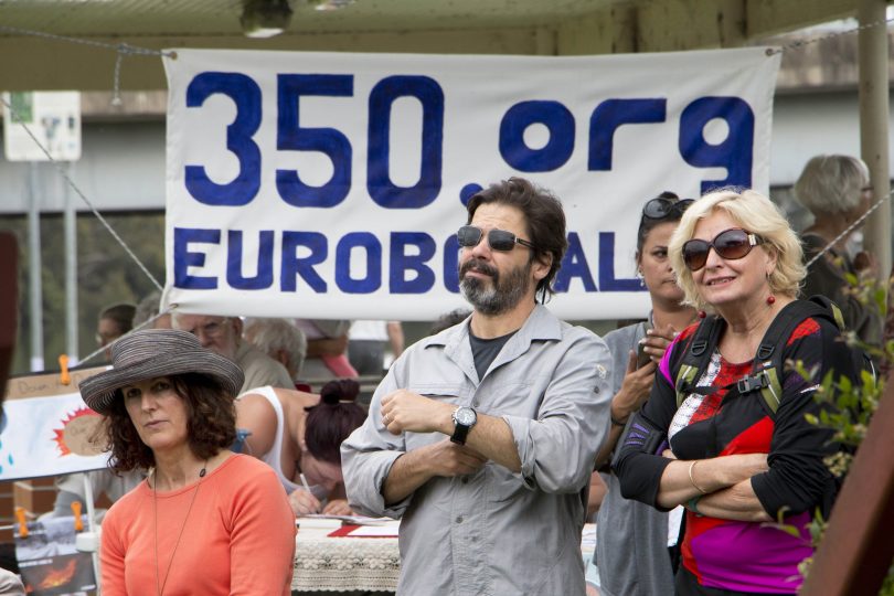 Rev. Linda Chapman, left, with fellow members of climate change action group 350 Eurobodalla. Photo: Supplied. 