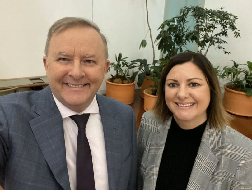 Labor leader Anthony Albanese and Bega Mayor Kristy McBain