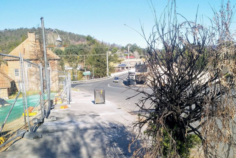 Bushfire-damaged main street of Cobargo.