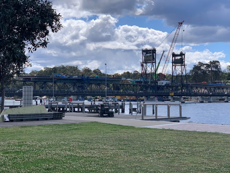 Work on the new Batemans Bay Bridge.