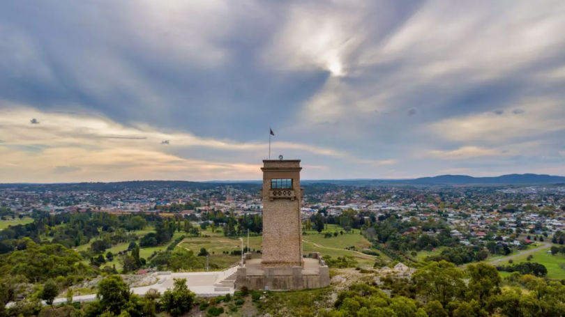 Aerial view of Goulburn looking over Rocky Hill.