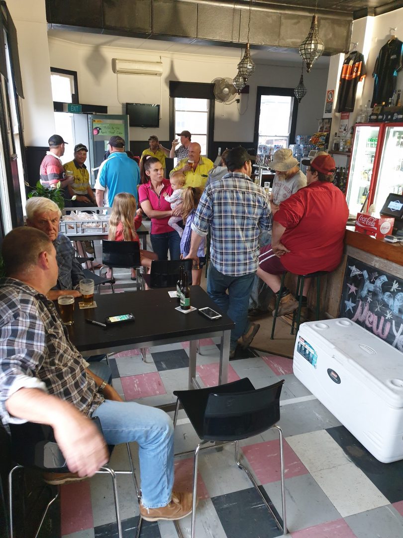 People inside Batlow Hotel.