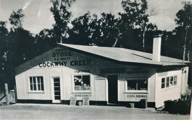 Historic photo of highway stop store at East Lynne.