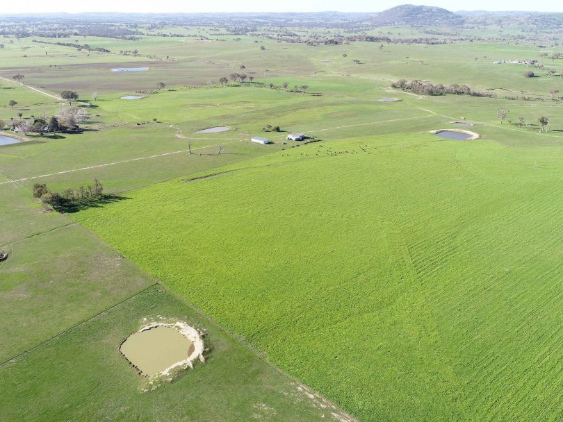 Aerial view of 'Tannoch Brae' property in Yass Valley.