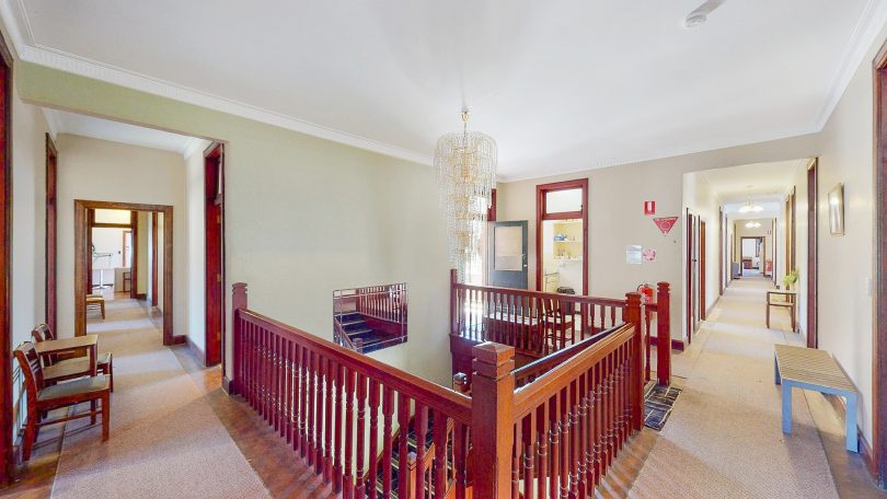 Upstairs hallways at Captains Flat Hotel