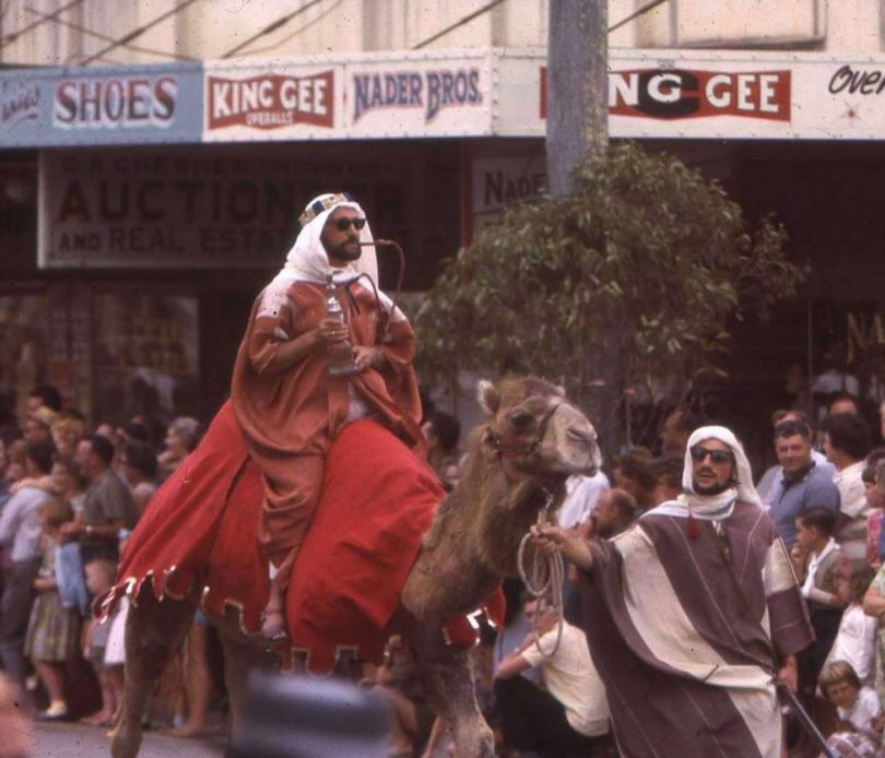 Michel and John Nader in Moruya Mardi Gras street parade