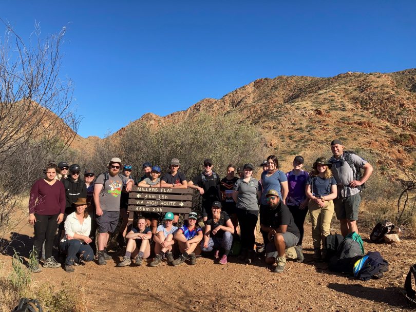 Group of young people on trek in Northern Territory