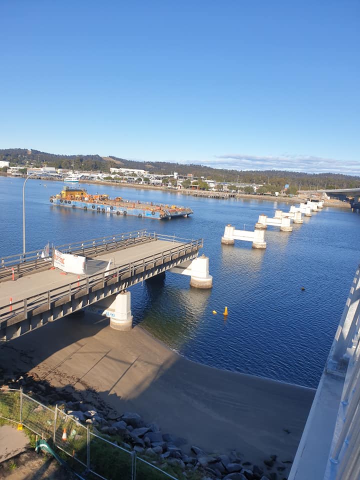 Semi-dismantled old Batemans Bay bridge