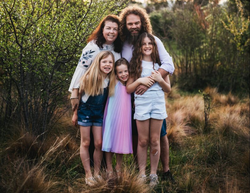 Bec Duncan, Jamie Duncan and their daughters Matilda, Elsie and Elizabeth