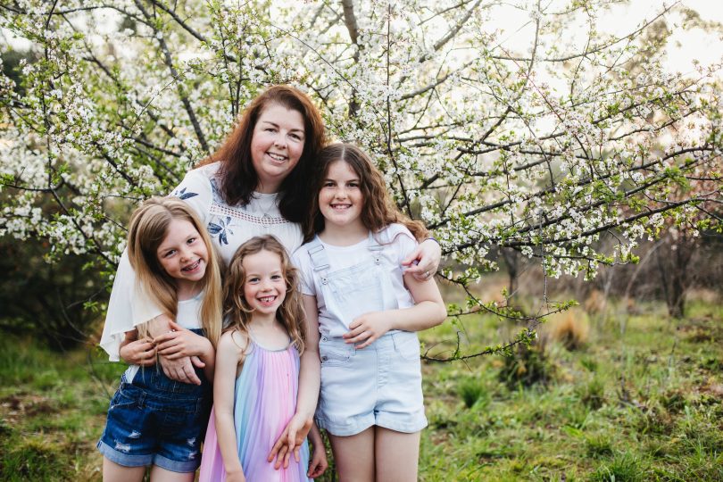 Bec Duncan with daughters Matilda, Elsie and Elizabeth