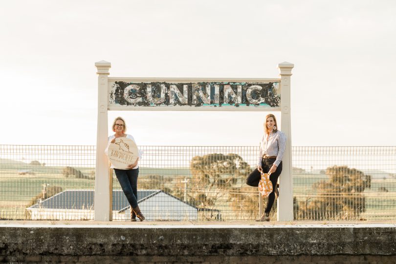 Ellen Bennett and Jess Dyne at Gunning railway station