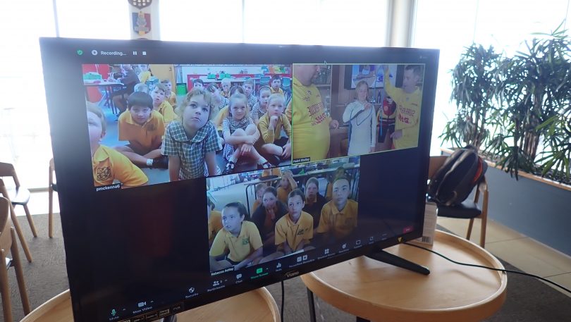 Sacred Heart Primary School listening to Life Savers in the Beach to Bush program