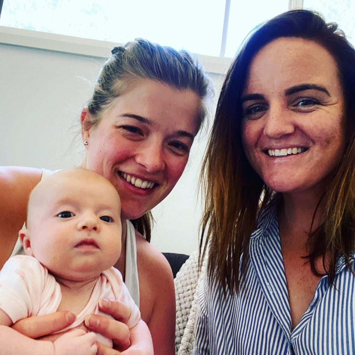 Kate with midwife Clare Burke from The Nest in Moruya