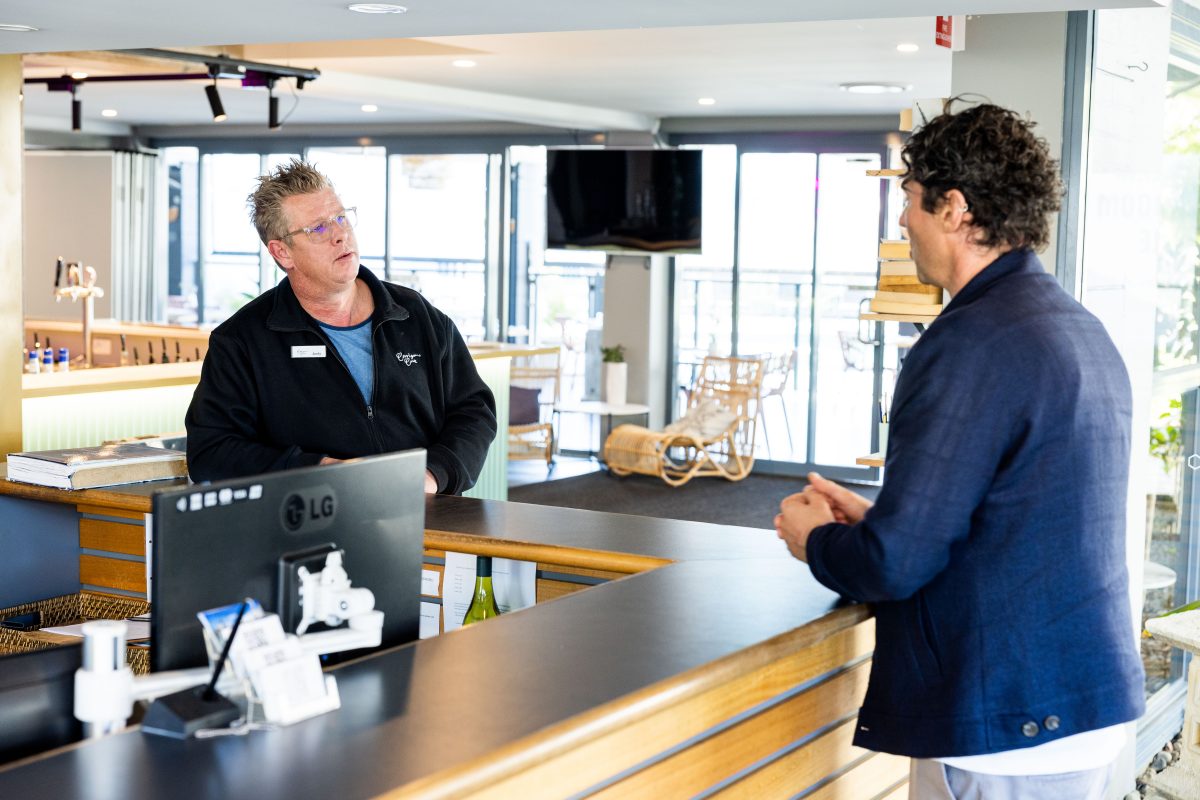 Celebrity chef Colin Fassnidge with Andrew Johns. 