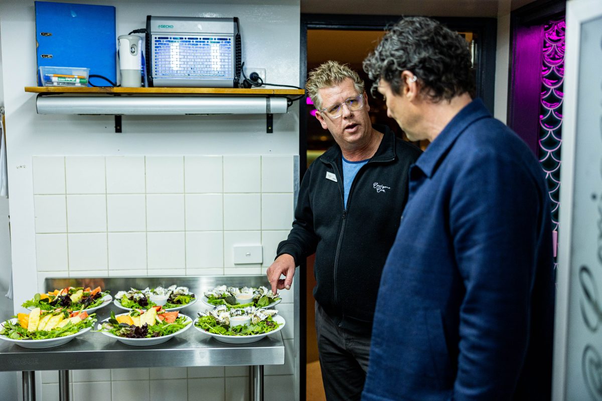 Celebrity chef Colin Fassnidge with Andrew Johns