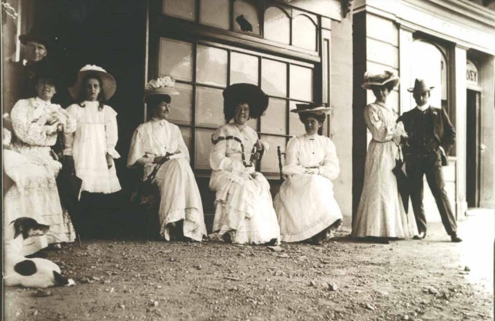 historical photo of people in street