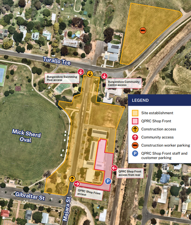 map of Bungendore High site establishment works