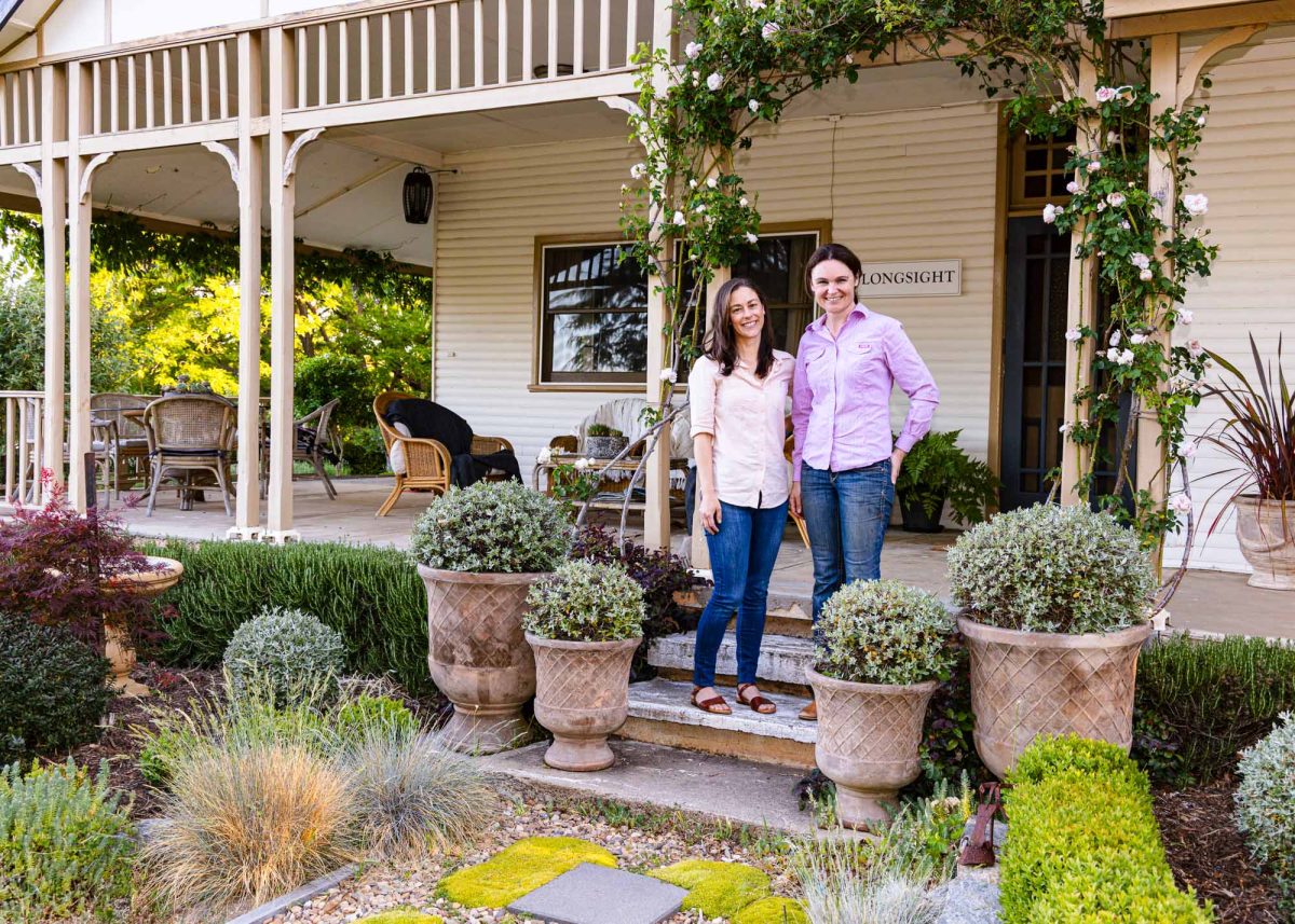 Two women on verandah