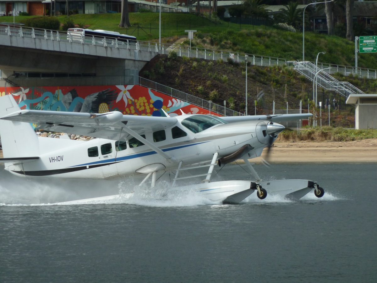 A seaplane landing on the Clyde River