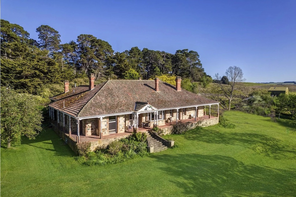 The six-bedroom, architect-designed homestead surrounded by wide verandahs at Gundowringa