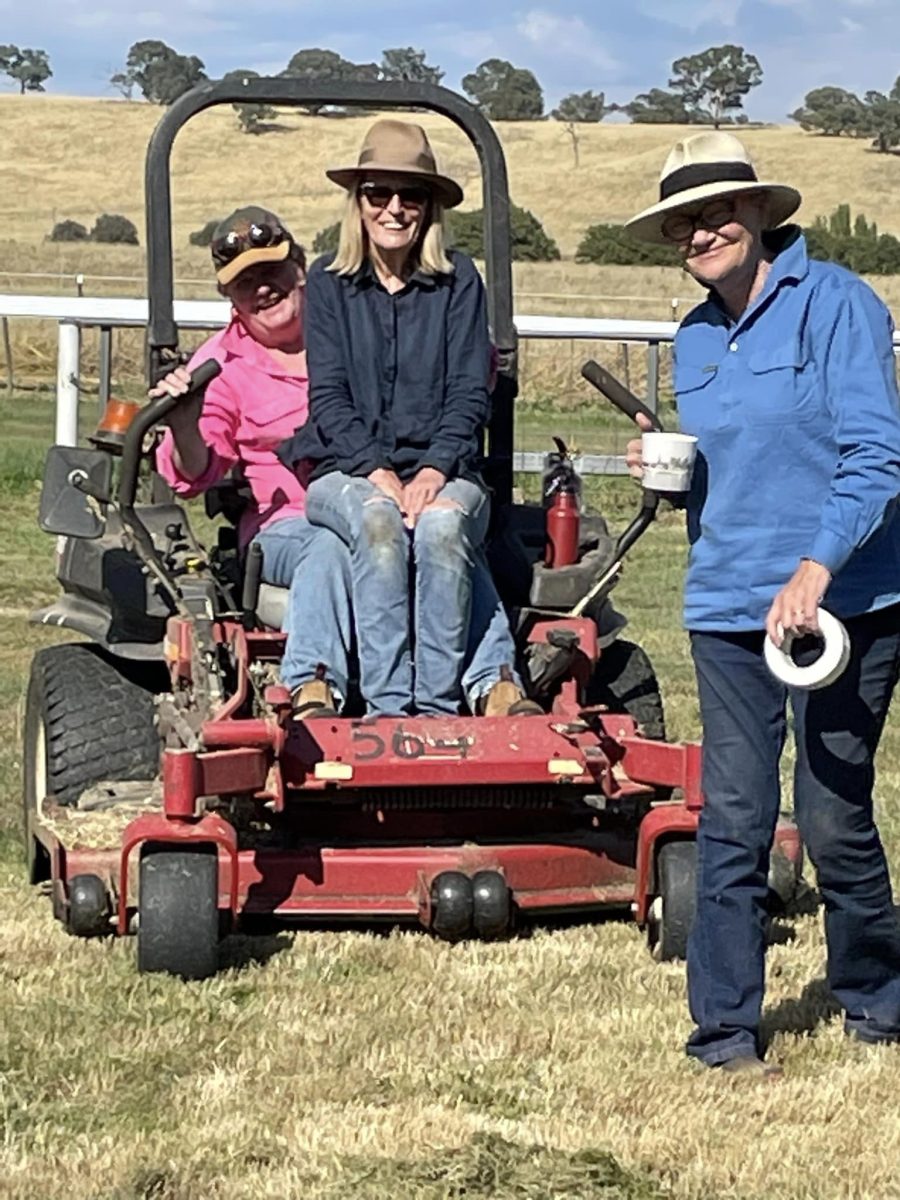 Three women and a tractor