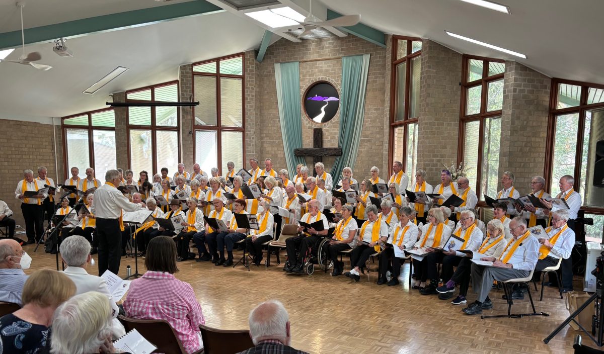 Large choir on stage 