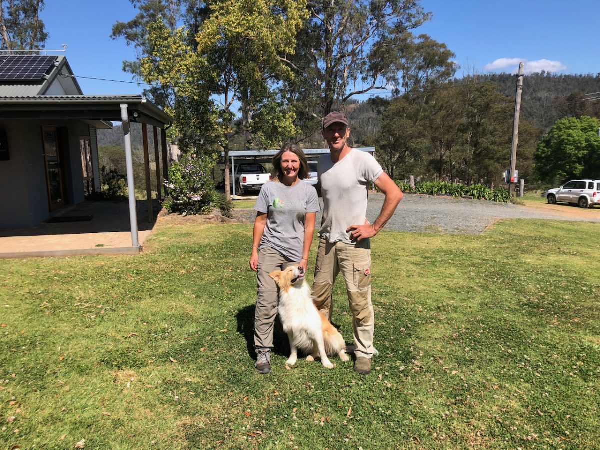 Eurobodalla Koala Project project administrator Sharlene Cohen and cattle farmer David Murfin. 