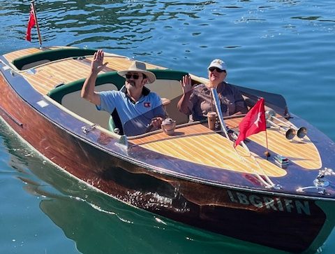 Eleanor, the replica of a gentleman's runabout, that won the Malcolm McKay Best Boat Award in 2023.