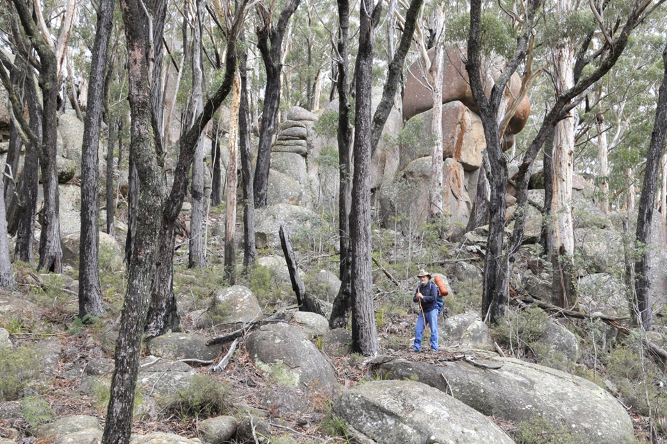 John Blay on one of his epic walks at Coolungubrah